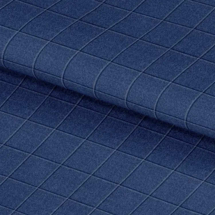 Light Blue with Navy Windowpane