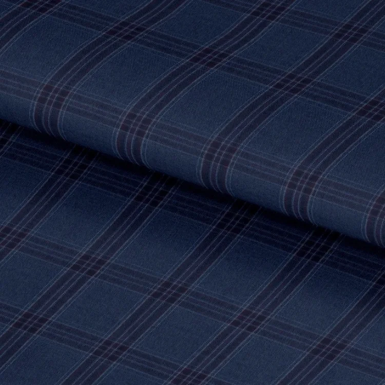 Steel Blue with Purple Check