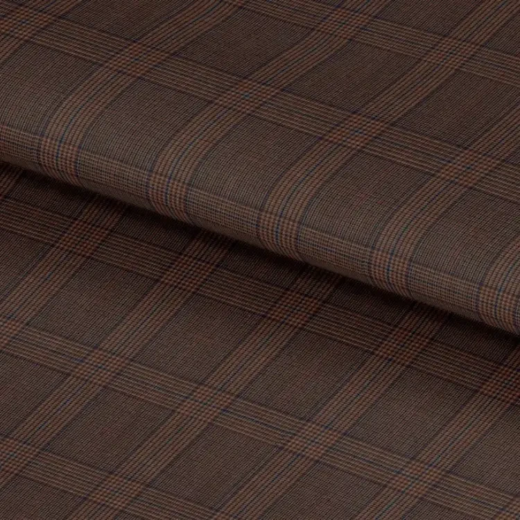 Burnt Orange with Blue Windowpane