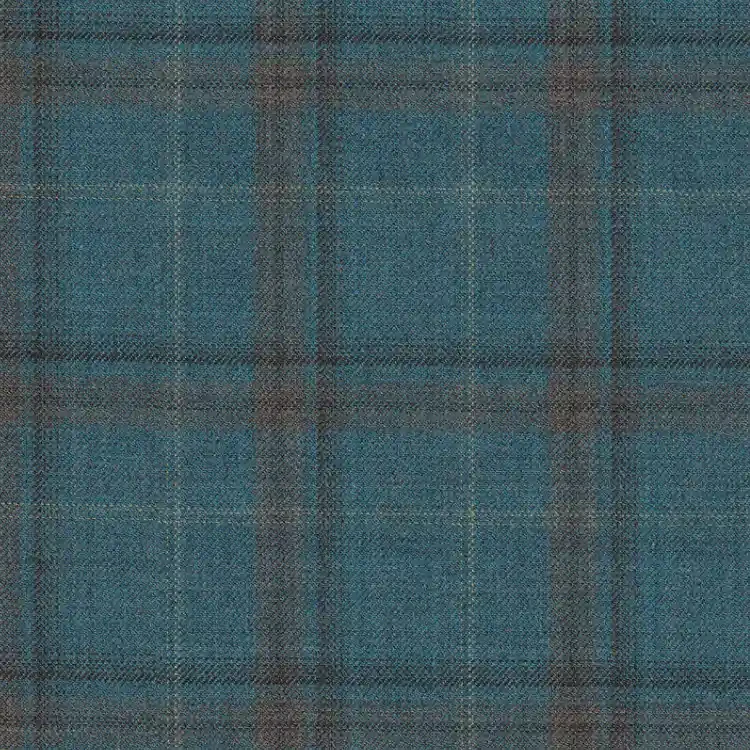 Teal Blue with Brown Check