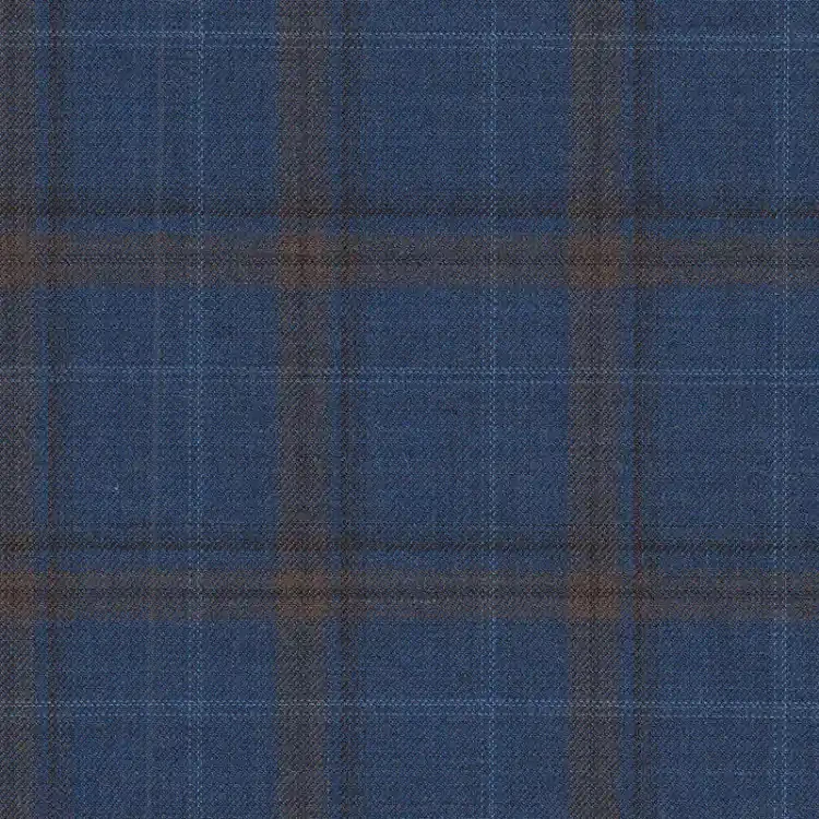 Denim Blue with Brown Check