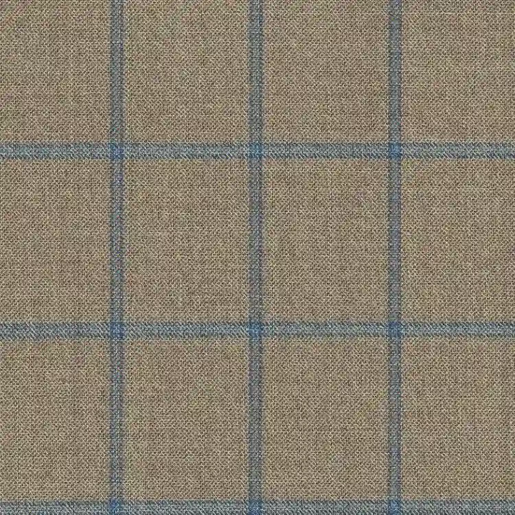 Tan Brown with Blue Check