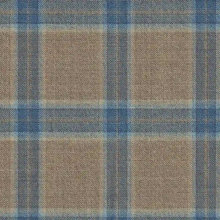 Tan Brown with Blue Check
