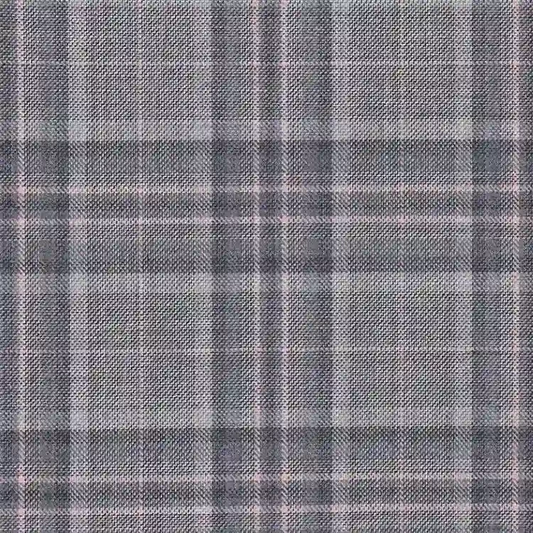 Silver Gray with Charcoal and Pink Check