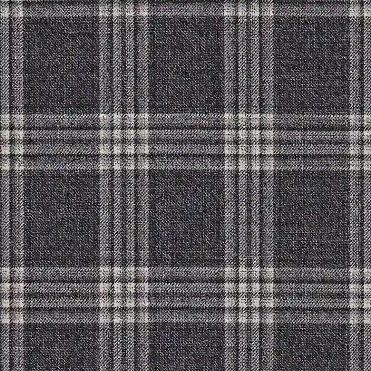 Charcoal Gray with White Check