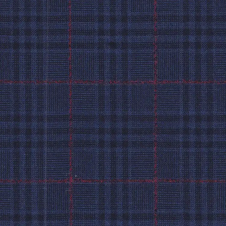 Navy Blue with Red Check