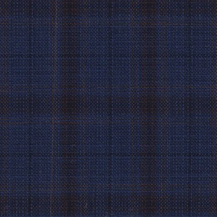Midnight Blue with Brown Check