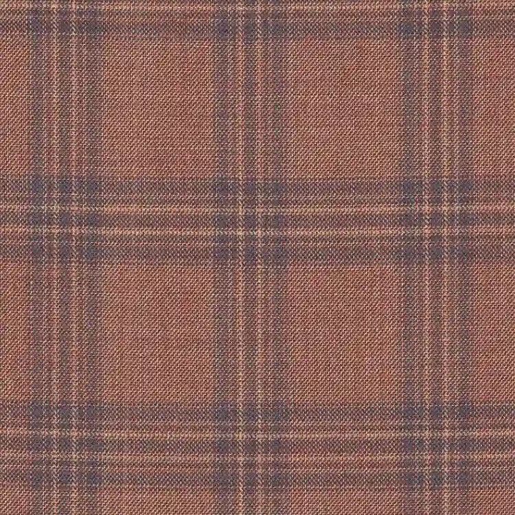 Terracotta with Blue Check