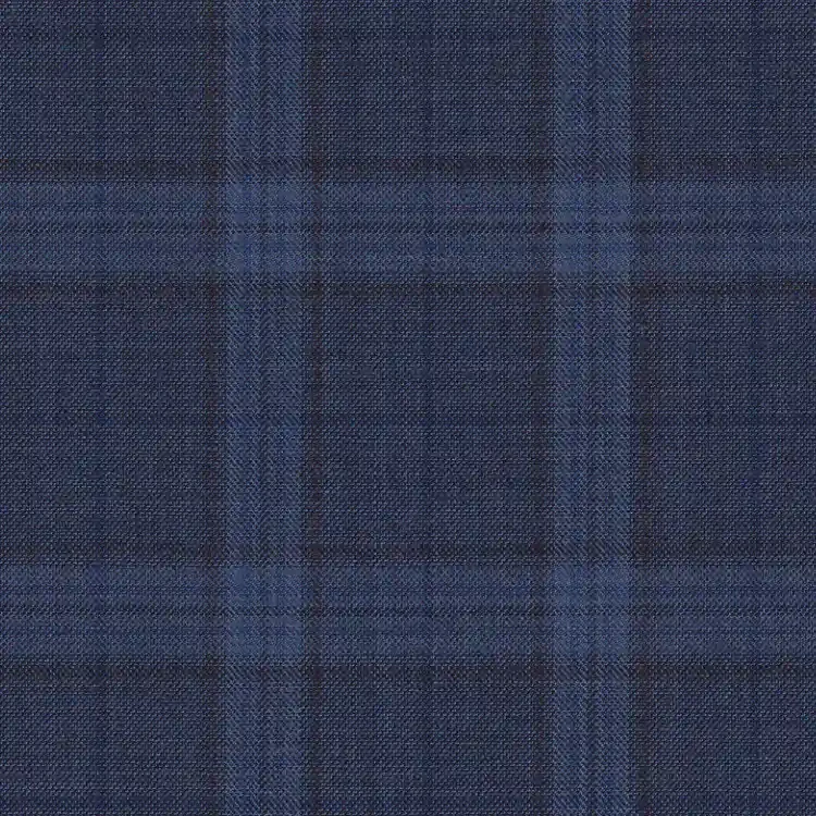 Aegean Blue with Brown Check