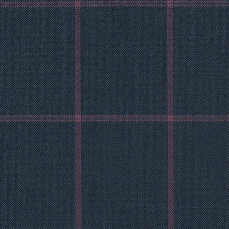 Denim Blue With Pink Windowpane