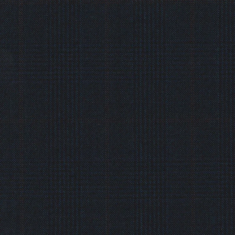 Navy Blue With Brown Windowpane