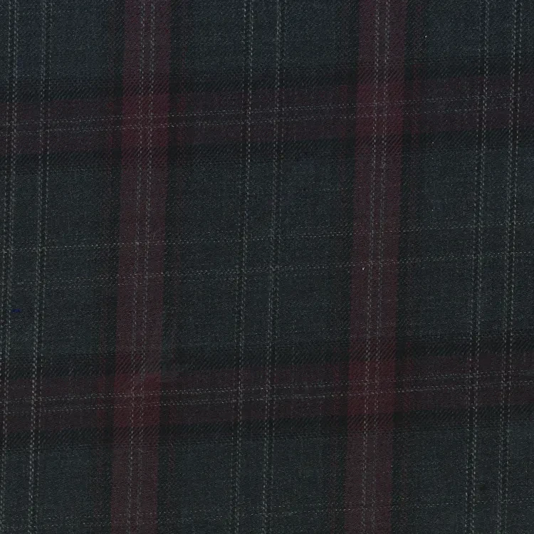 Dark Gray with Burgundy Check