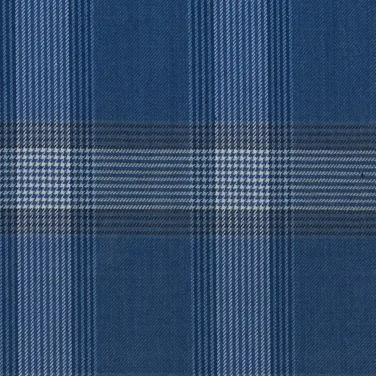 Denim Blue with White and Black Check