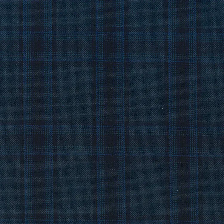 Teal Blue with Dark Blue Windowpane