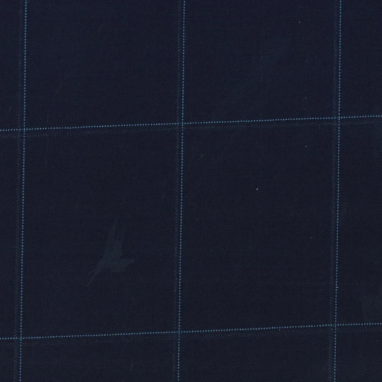 Midnight Blue with Thin Light Blue Windowpane