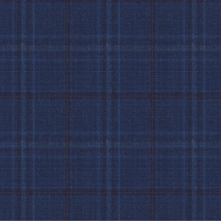 Blue with Burgundy Check
