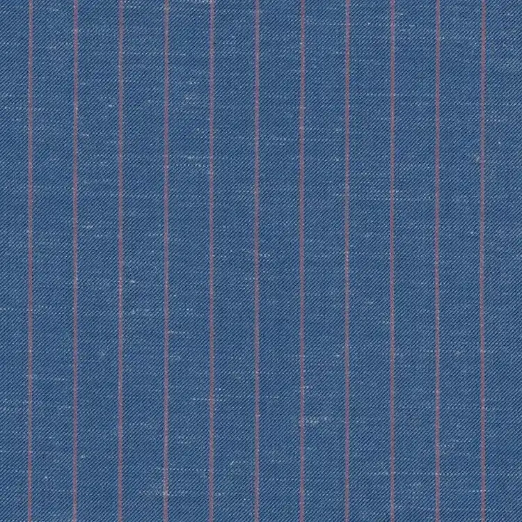 Denim Blue with Pink Stripes