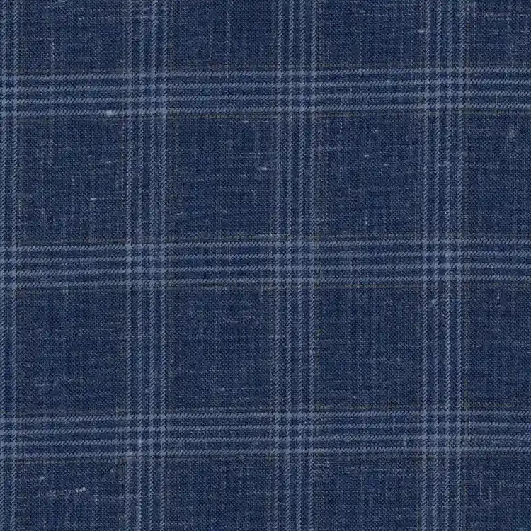 Royal Blue with Light Blue and Brown Check