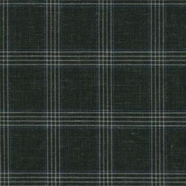 Forest Green with Gray and Blue Check