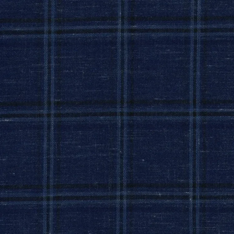 Navy with Light Blue and Black Check