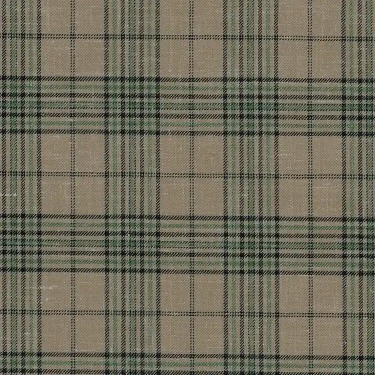 Tan with Navy and Green Check