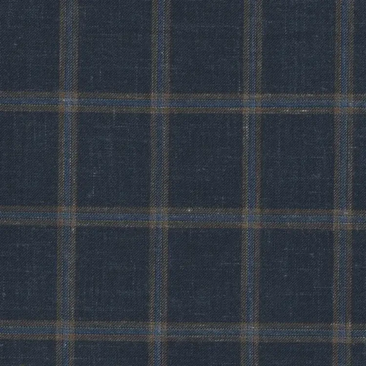 Navy with Brown Check