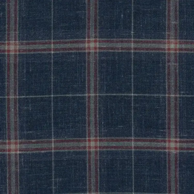 Navy with Red and Gray Check