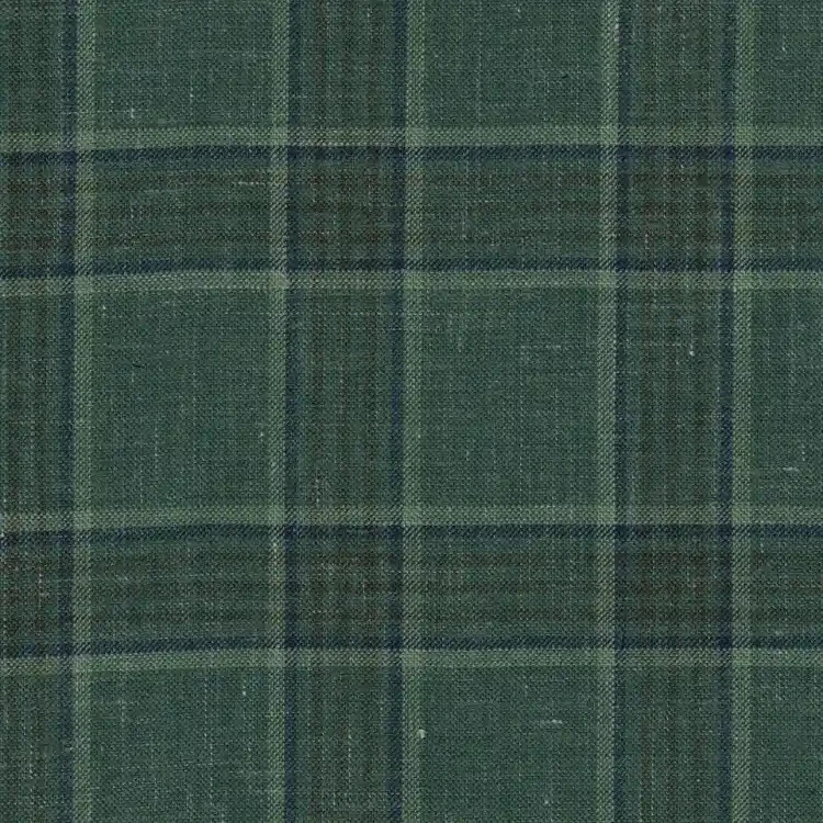 Green with Navy and Brown Check