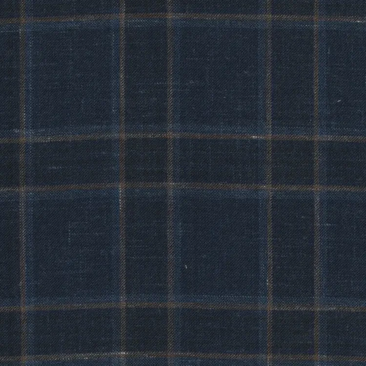 Navy with Brown Check