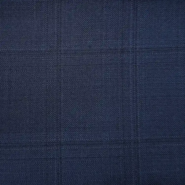 Deep Navy Blue Windowpane