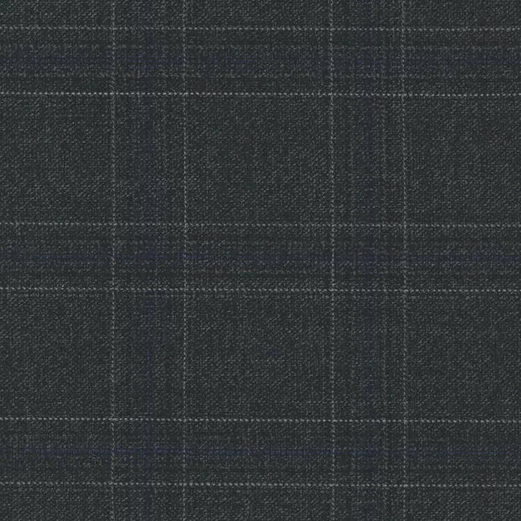 Charcoal with Silver and Navy Check