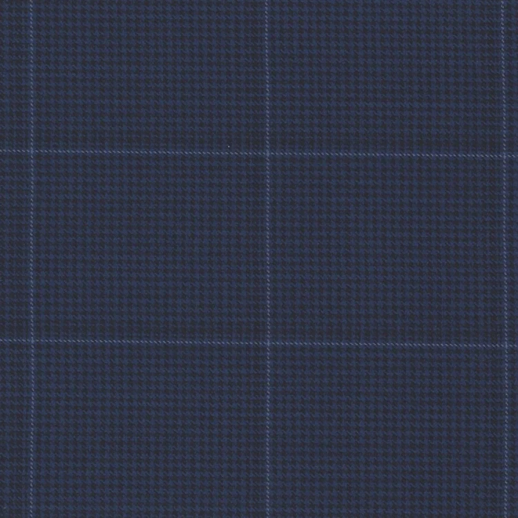 Navy Houndstooth with Light Blue Check