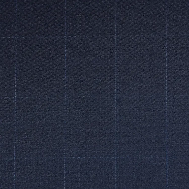 Prussian Blue Textured with Light Blue Check