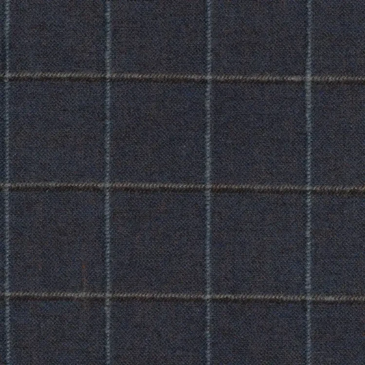Two Tone Navy with Brown and Silver Check Tweed