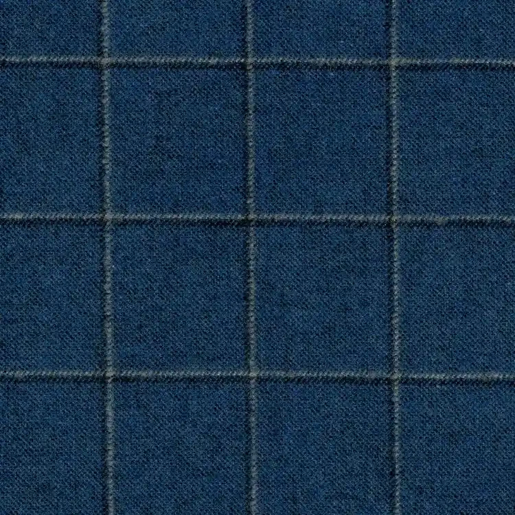 Blue with Navy and Silver Check Tweed