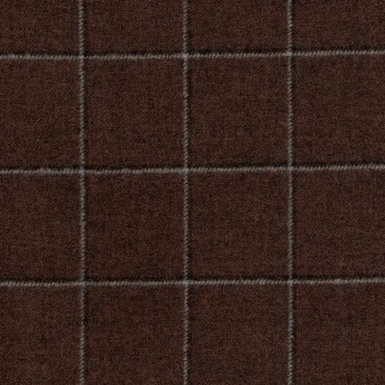 Copper Brown with Navy and Silver Check Tweed