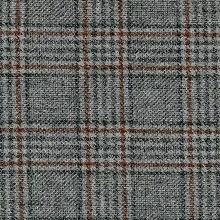 Silver with Gray and Brown Check Tweed
