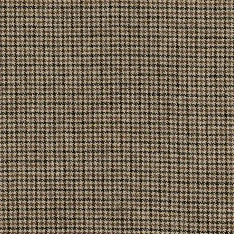 Beige, Black and Brown Houndstooth Tweed