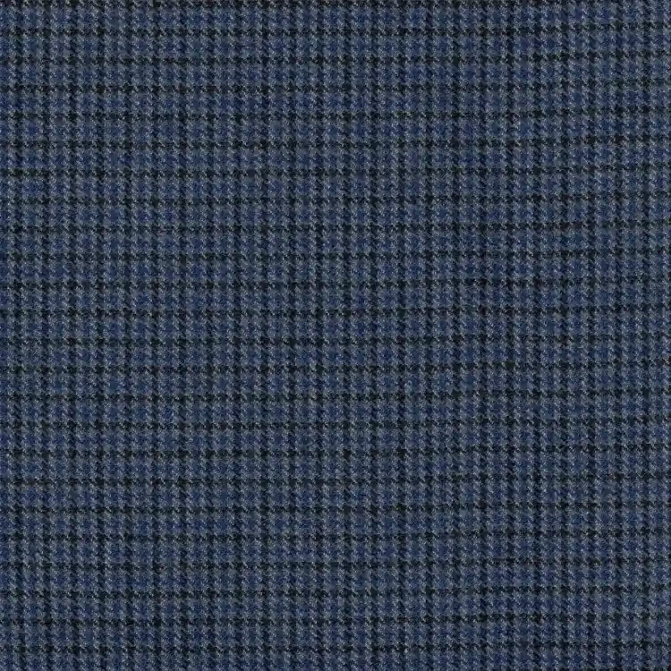 Navy, Black and Silver Houndstooth Tweed