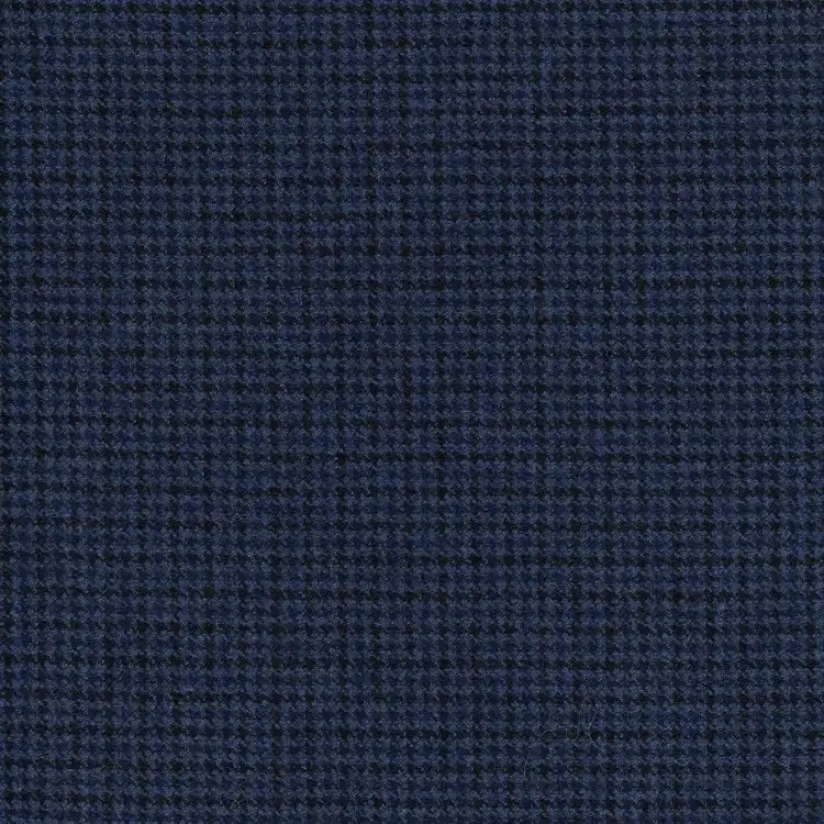 Navy and Black Houndstooth Tweed