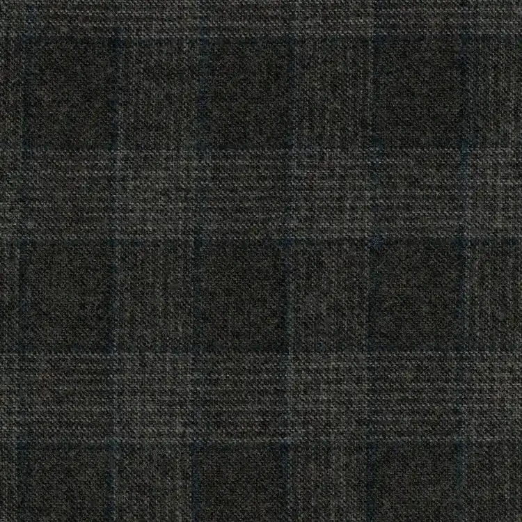 Dark Gray with Navy and Silver Check Tweed