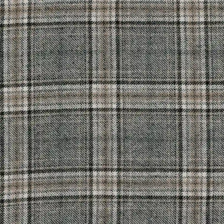 White with Black and Tan Check Tweed