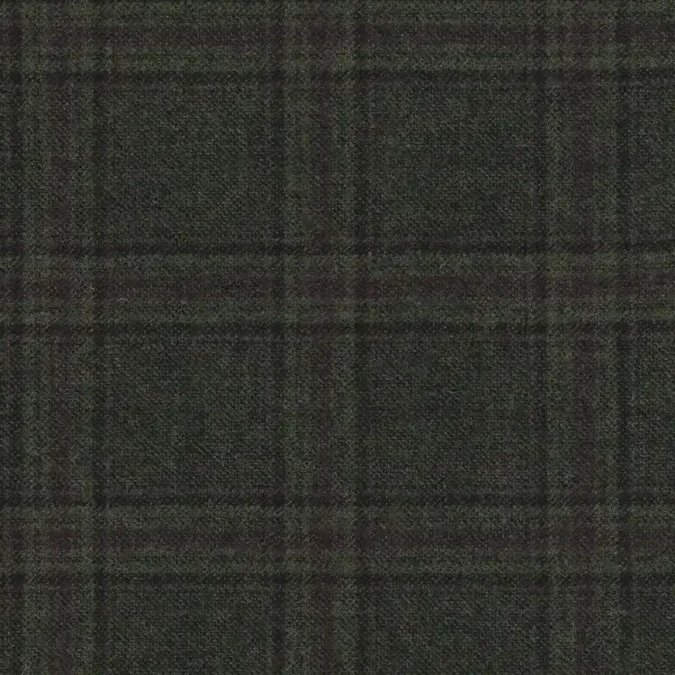 Dark Green with Black And Purple Check Tweed
