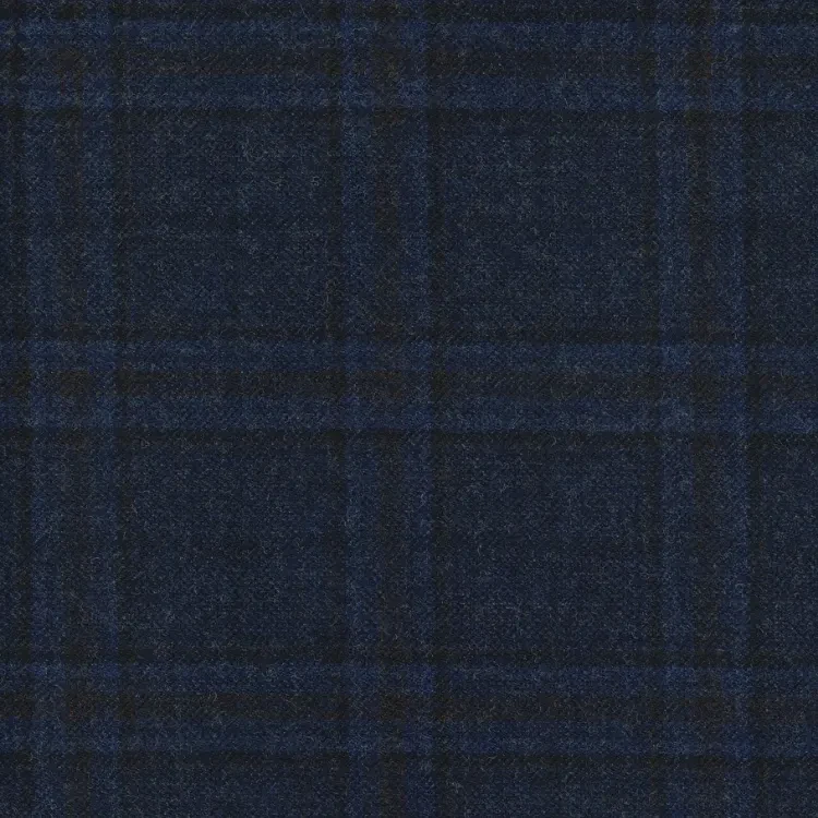 Navy with Black Check Tweed