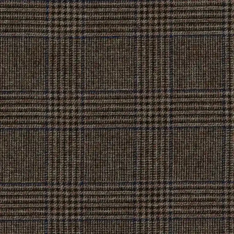 Navy and Brown Check Tweed