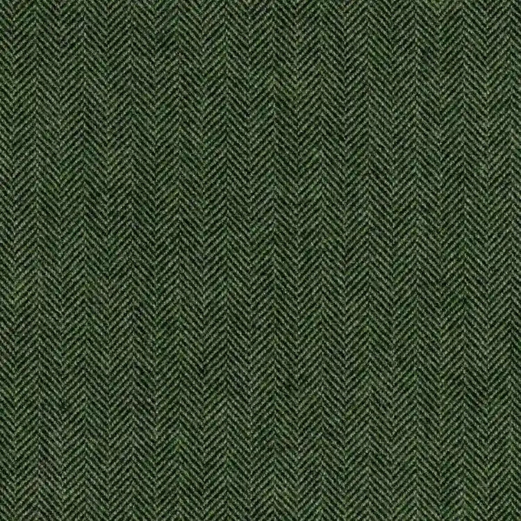 Green and Black Herringbone Tweed