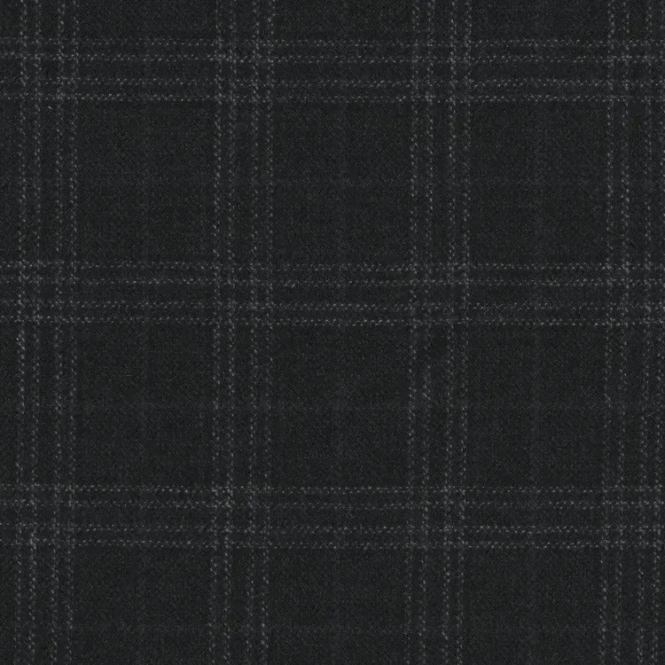 Black with White Check Tweed Fabric