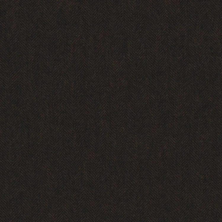 Dark Brown Herringbone Tweed Fabric