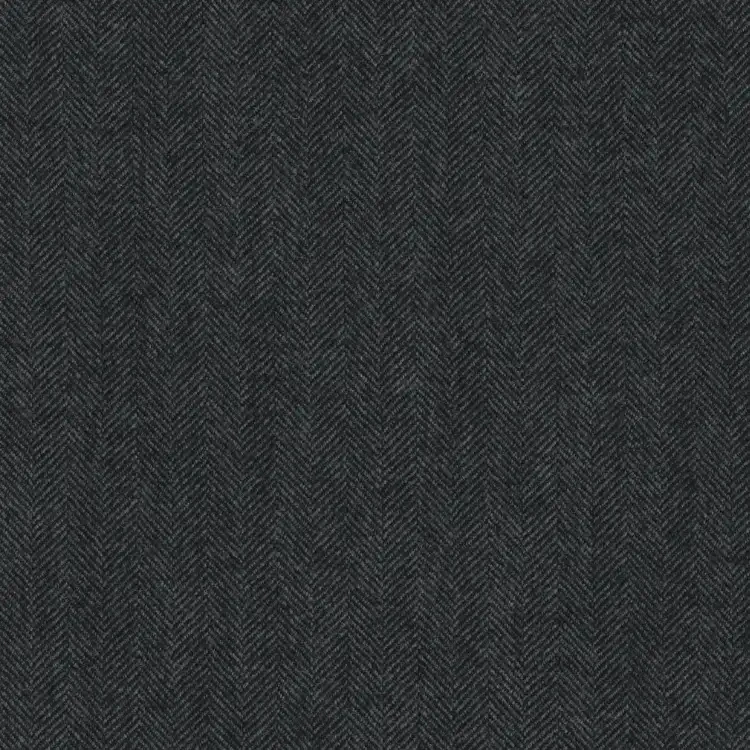 Dark Gray Herringbone Tweed Fabric