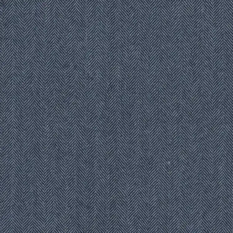 Denim Blue Herringbone Tweed Fabric